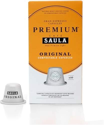 Estuche Saula 30338180 Premium Original Zero - 10 Cápsulas, Compostable