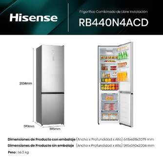 FRICOM. HISENSE RB440N4ACD 200x60 INOX DSP