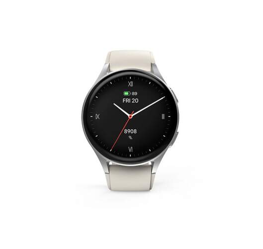 Smartwatch Hama 00178611 - Pantalla 1,42" AMOLED, Correa beige, sensor frec. card&iacute;aca, Bluetooth 5.3