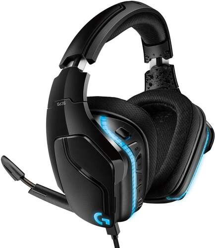 Auriculares Gaming Logitech G635 - Sonido 7.1, Iluminaci&oacute;n RGB, DTS, Windows, Transductor 50mm