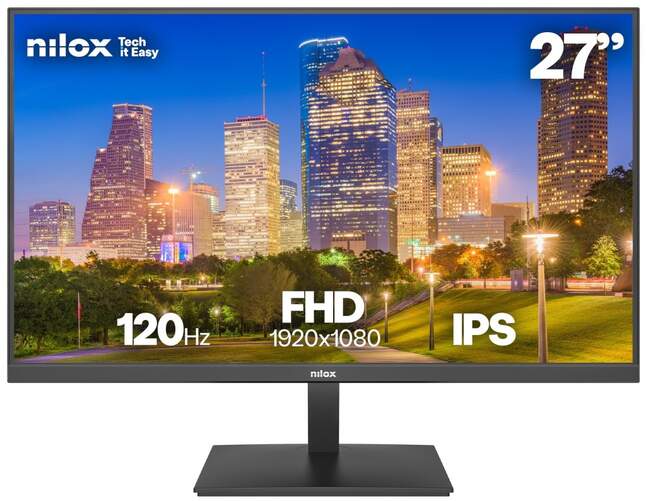 Monitor Nilox 27" NXM27FHD1204 - Full HD, IPS, 120 Hz, puerto HDMI y DisplayPort, 4ms respuesta