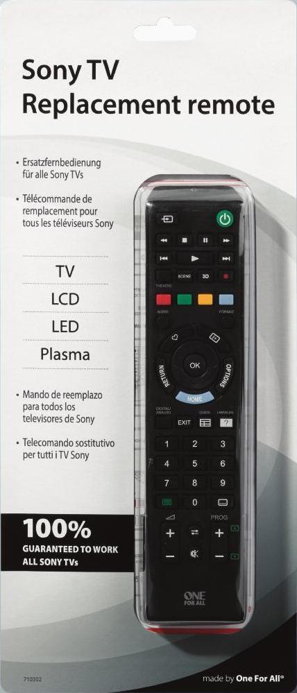 Mando a distancia One For All URC 1912 - Para televisor TV Sony,
