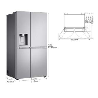 FRI. LG GSLE91MBAC 179x91 635L INOX DISP METALF