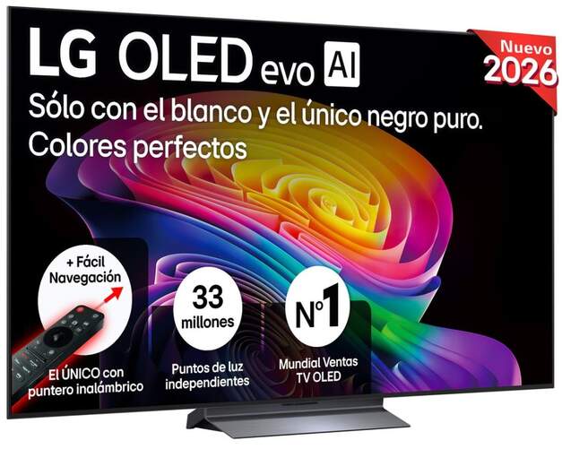TV LG 55" OLED Evo 55C64LA - 4K Ultra HD, 4K a11 Gen3 165 Hz, WebOS 26, HDR