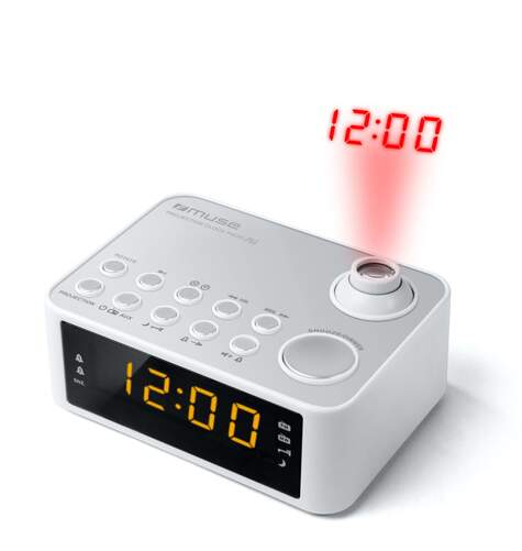 Radio reloj MUSE M-178W Blanco - FM/AM, presintonias, despertador, proyeccion de hora