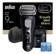 Afeitadora Braun 9660CC Serie 9 - Lavable, A prueba de agua, Negro, Plata