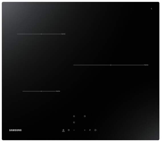 Placa Inducción Samsung NZ63T3706A1/UR - 3 Zonas (1 De 28cm), 9 Potencias, SmartTouch, 7200W