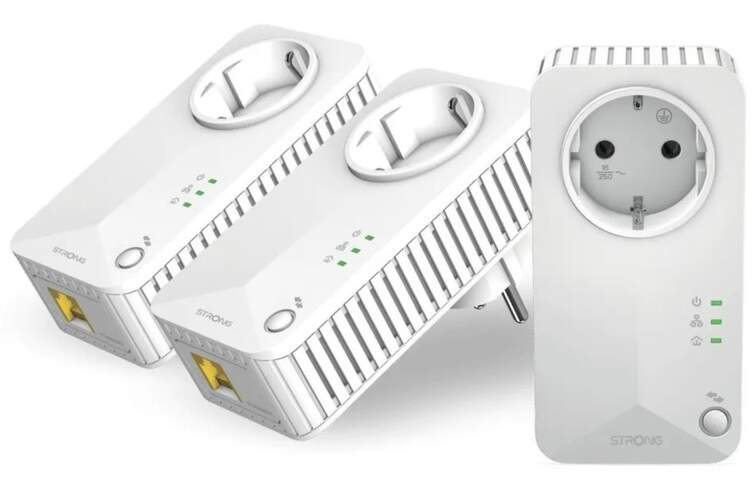 Adaptador PLC Strong Powerline 600 Triple Pack - 600 mbit/s, IEEE 802.3/802.3u, 16A, Ethernet rápido