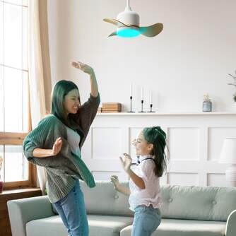 VENTILADOR TECHO SULION LILY 18W 56CM BCO/MADERA