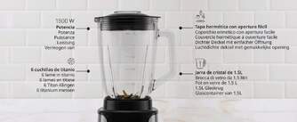 BATID. VASO UFESA MOONSTONE 1500W 1,5L V/C 6CUCHI