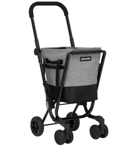 Carro de la compra Play Easy-Go Black Pepper 24966 285 - Plegable, 4 Ruedas, Gris, Negro