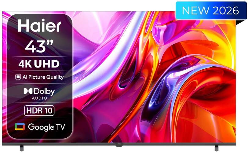 TV Haier 43" LED H43K85GUX - 4K Ultra HD, Google TV, Dolby Audio 24W, HDR10