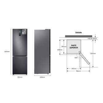 FRICOM. SAMSUNG RB34T675DB1 185x60  NF GRAFITO