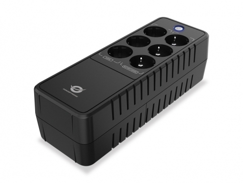 SAI Conceptronic ZEUS05E - 6 salidas AC de 360W, bater&iacute;a, protecci&oacute;n sobretensiones, 2 salidas RJ-45