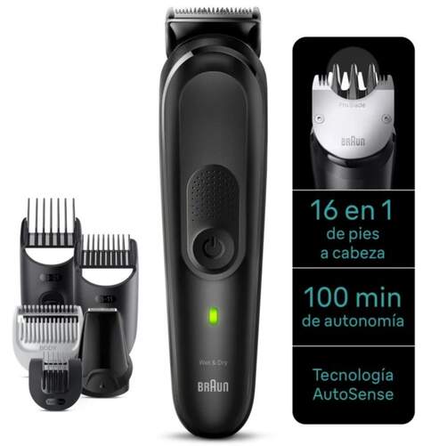 Recortadora Braun Series 7 MGK7470 - Batería 100min., Rasurado Corporal, Pelo, Barba, Nariz y Orejas