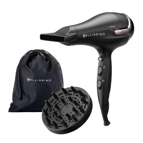 Secador Ballissima K9 - 2500 DC, 2300W, Iónico, Difusor, Negro