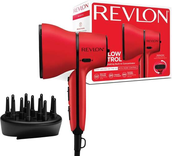 Secador Revlon RVDR5320E Airflow - 2000 W, concentrador incorporado, con difusor, 3 ajustes calor