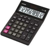 Calculadora Casio GR-12 Negro - 12+12 dígitos, Pantalla LCD, Batería + Solar