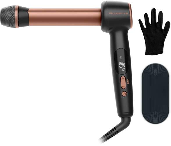 Moldeador Rowenta CF4620E0 - Forma de L, 3 Tamaños, 150º C - 210º C, Negro, Rosa