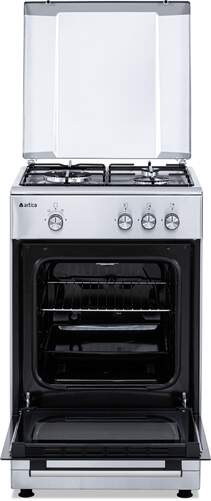 Cocina gas Butano Artica AKF50553X - 3 Fuegos, 50x56cm, Termopar Seguridad, Doble Vidrio, Inox