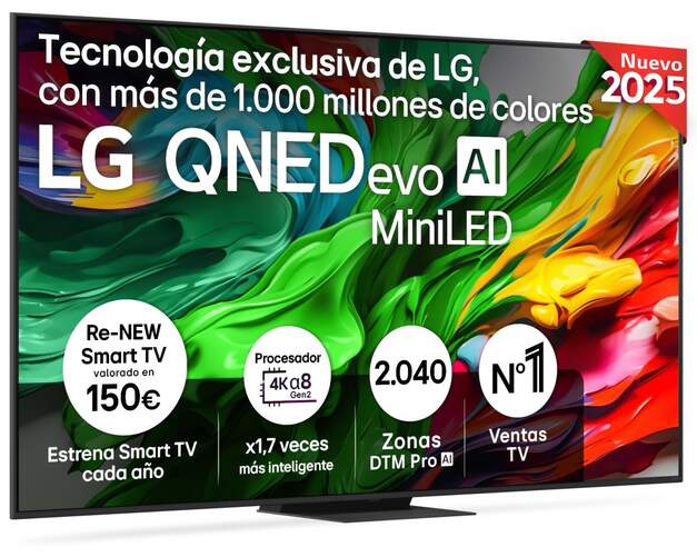 TV LG 86" QNED MiniLED 86QNED86A6A - 4K Ultra HD, WebOS 25, Dolby Digital 20W, HDR10