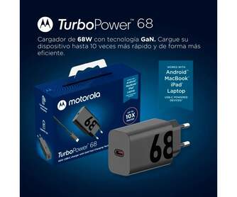 CARGADOR MOTOROLA 1XUSB C DE 68W CABLE USB C 1M