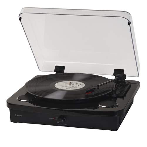 Tocadiscos Denver VPL-230B Negro - Salida L,R de audio, 2 W RMS, reproducción MP3