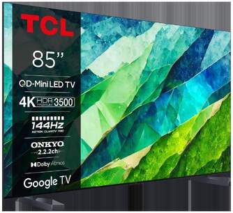 TV TCL 85%%%quot; 85C855 UHD MINILED QLED GOOGLETV 144HZ