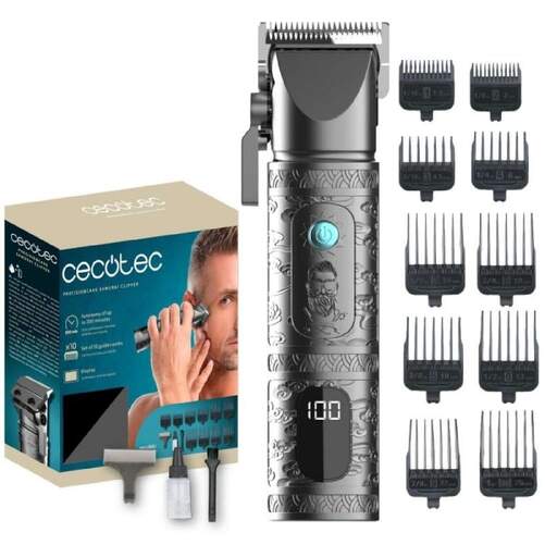 Cortapelo Cecotec PrecisionCare Samurai CLIPP.4455 - 10 Peines, Autonomía 200 min, Inox