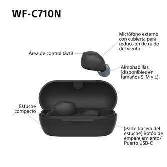 AURICULARES SONY WFC710NB TW NOISE CANCELLING NEGR