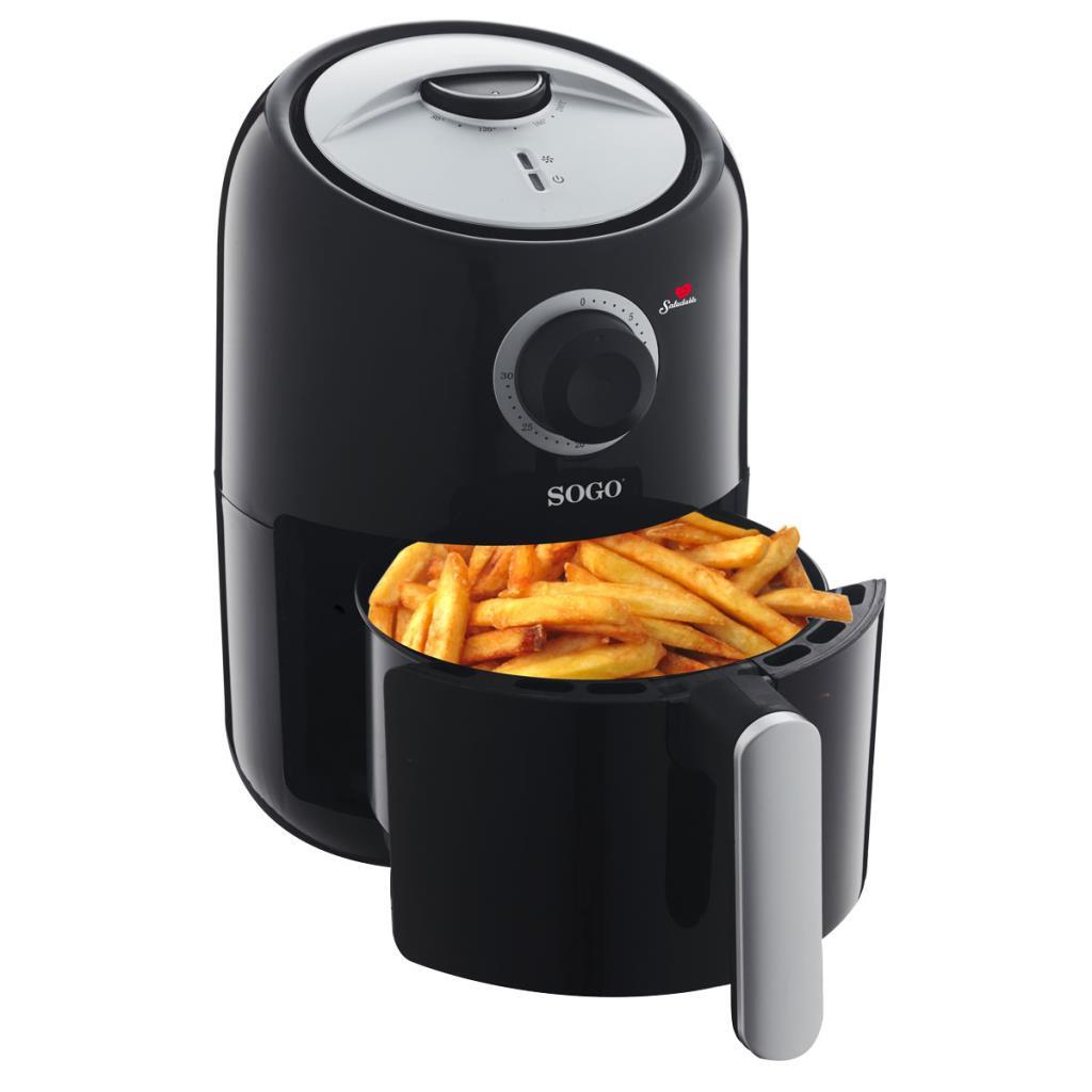 Freidora Aire Sogo fress10470 1000w 1.6 litros de caliente sin aceite fry 10470 capacidad 16 control temperatura y temporizador libro recetas 1.6l