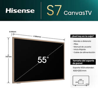 TV HISENSE 55%%%quot; 55S7NQ CANVAS UHD QLED SMARTTV 144H