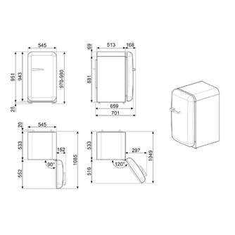 FRICOM. SMEG FAB10RBL6 50 STYLE 97X54,5 NEGRO