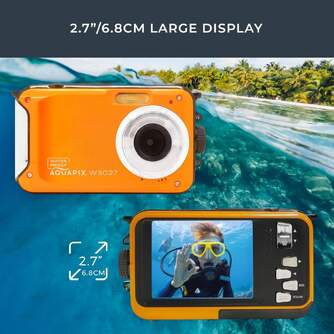 CAMARA AQUAPIX W3027 SUNSET ORANGE SUMERGIBLE