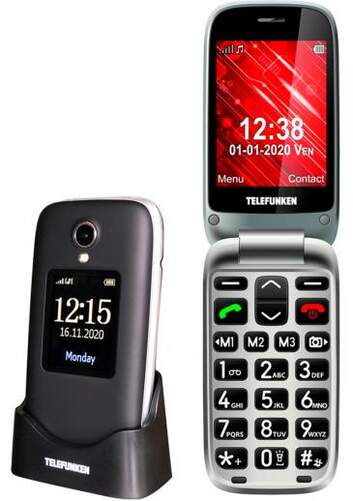 Seniorphone Telefunken S560 - Negro, Doble Pantalla