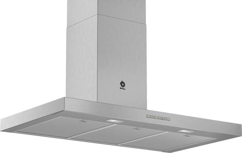 Campana decorativa Balay 3BC097EX - 90cm, 4 Potencias, Extracción máx 756m3/h, LED
