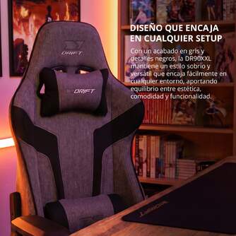 SILLA GAMING DRIFT DR90 XXL GRIS NEGRO