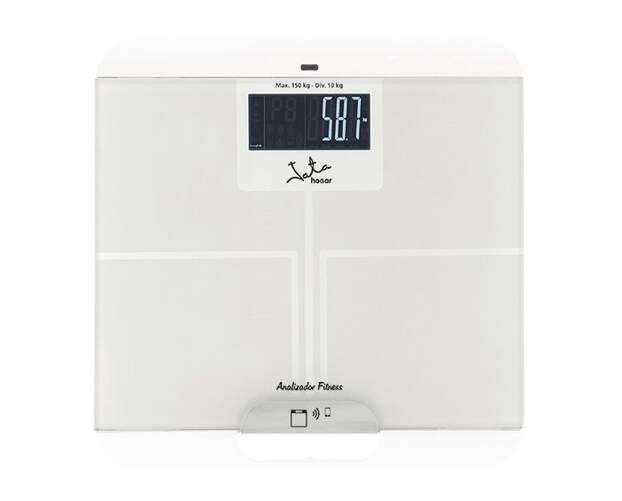 Báscula Jata 595 - Hasta 150 kg, Analizadora, LCD, Bluetooth, Blanca