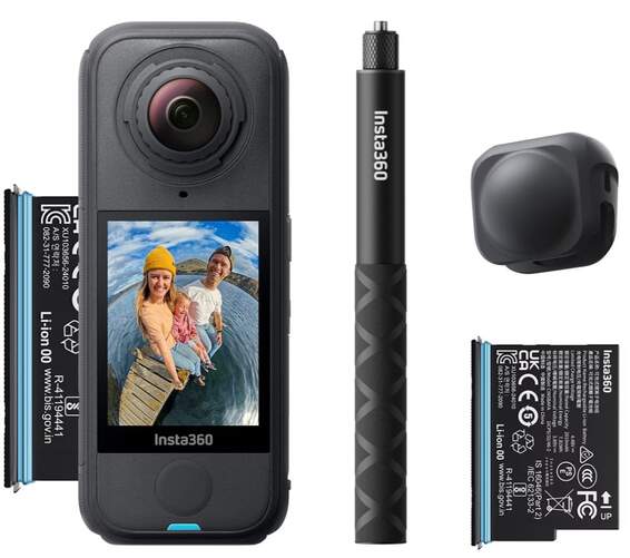 Kit Starter Insta360 X4 Air - 8K, modo 360&ordm;, estabilizaci&oacute;n, con palo Selfi 114 cm y protector lente