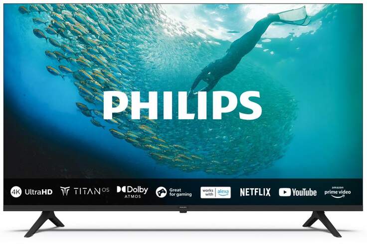 TV 65" Philips 65PUS7009 - 4K Ultra HD, Smart TV Titan OS, HDR10+, 20 W