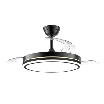 VENTILADOR TECHO CRISTAL NIGHT ECO RETRAC 48W BK