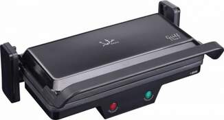 Parrilla eléctrica Grill Jata GR266 - 1000W, Apertura 180º, 27 x 14cm, Antiadherente