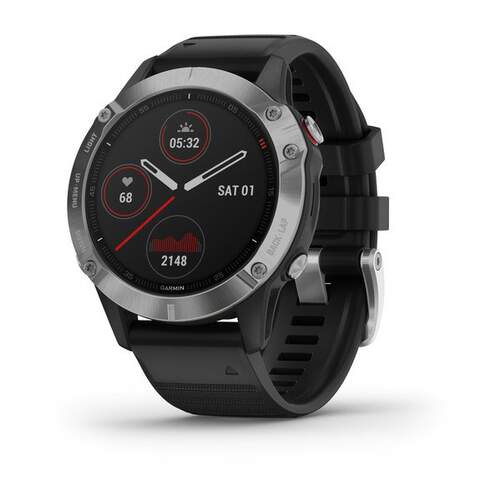 Garmin Fénix 6 Silver - 1,3", Frec. Cardiaca, GPS, BT , ClimbPro, Sensores ABC, Pulsioxímetro