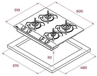 ENCIM. TEKA GBC64000KB 4 BUT 112580005 CRISTAL GAS
