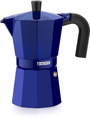 Cafetera Monix - 6 tazas. Cobalto, Aluminio, Azul