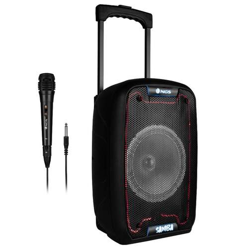 Altavoz Portátil NGS Wild Samba - 30W, Batería 2400mAh, Bluetooth, MicroSD USB, Luces LED