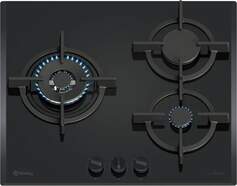 Placa de gas Balay 3ETG663RB - 3 fuegos, 60 cm, quemadores Wok, parrilas hierro fundido, GasStop