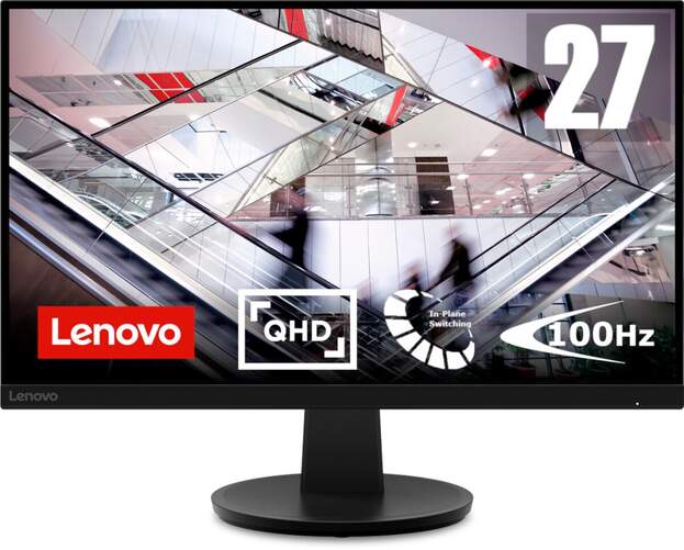 Monitor Lenovo N27Q 27" - 2560 x 1440, Pantalla IPS, 100 Hz, 4 ms, Flicker Free, Salida Auriculares