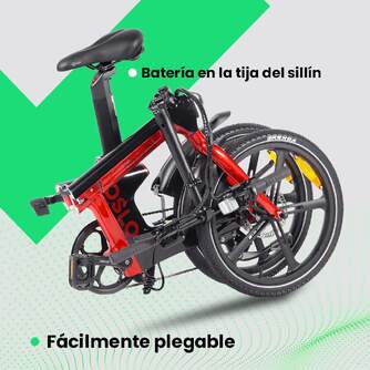 BICICLETA ELECTRICA YOUIN BK1900 OSLO CARBON/ROJA