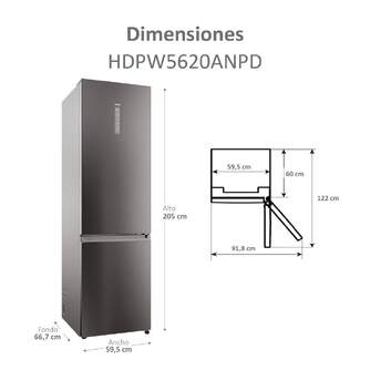 FRICOM. HAIER HDPW5620ANPD 205x60 NF INOX